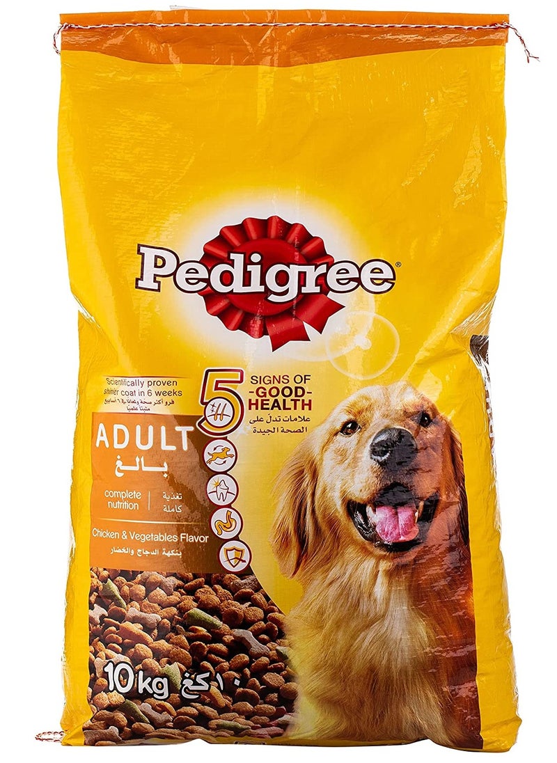 Pedigree - PEDIGREE Chicken & Vegetables, Dry Dog Food (Adult), 10kg - Image 1