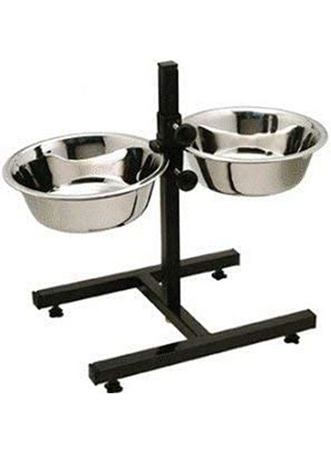 وعاء طعام للكلاب بارتفاع قابل للتعديل من النوع H - مجموعة من وعاءين من الفولاذ المقاوم للصدأ، وعاء طعام مرتفع للكلاب (صغير) - Image 1