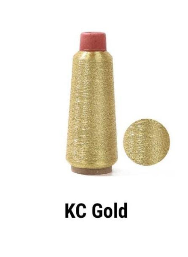 Metallic Zari Thread for Embroidery, Sewing, and Jewelry Making - Cone (KC Gold) - Image 2