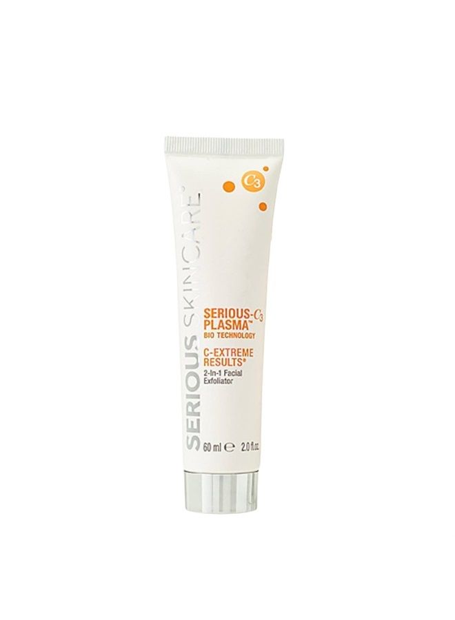 Serious Skincare Serious-C3 Plasma C-EXTREME RESULTS 2-IN-1 Facial Exfoliator – One Step Skin Resurfacing Treatment - 2 fl. oz. – Men – Women – Face, Neck, Hands - Image 1