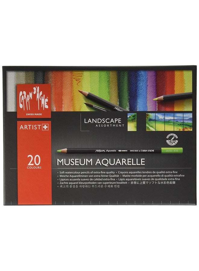 كاران داش مجموعة أقلام ألوان مائية من متحف، مجموعة من 20 لونًا (3510.420) - Image 1