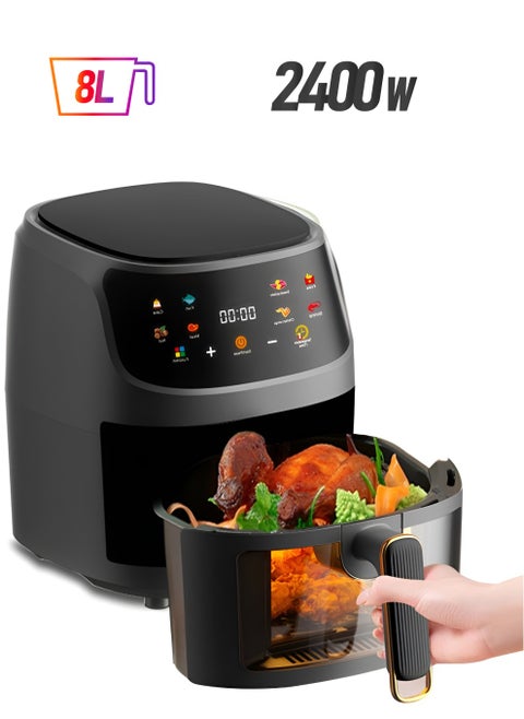 Air Fryer S-18 Digital Display Hot Air Fryer Smart Preset Menu Electric Oven Household French Fries Fried Chicken Air Fryer Oven Black
