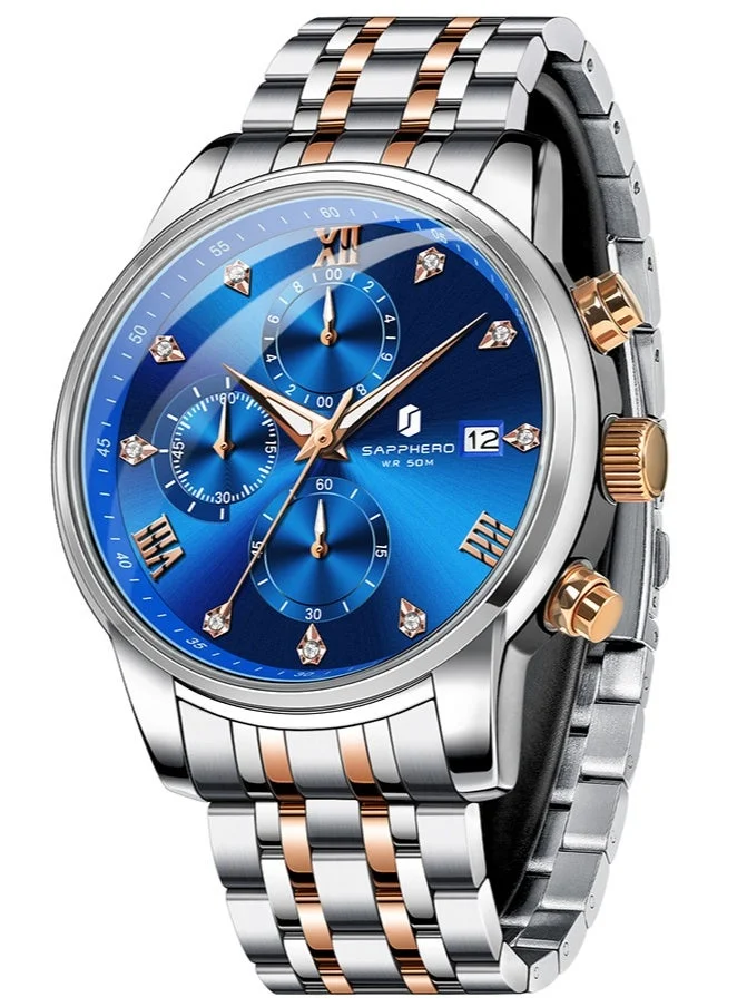 Sapphero SAPPHERO Men's Wrist Watches 50M Waterproof Analog Movement with Date Elegant Mens Gift
