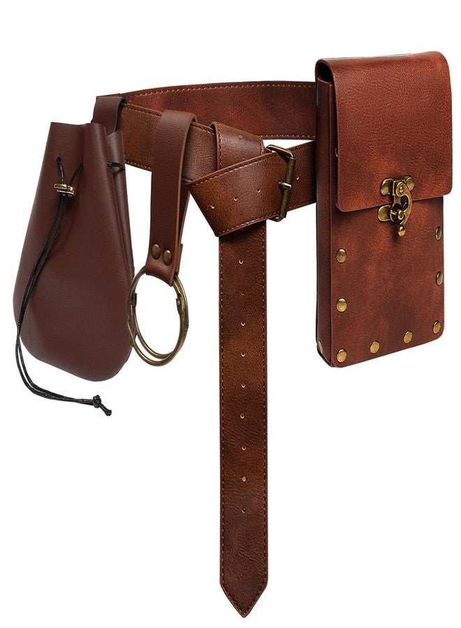 SUMGOGO Retro Fanny Pack for Women Fanny Pack Cell Phone Fanny Pack Medieval Renaissance Steampunk Costume Accessory, Tri-brown, Standard, Medieval Renaissance Steampunk - Image 1