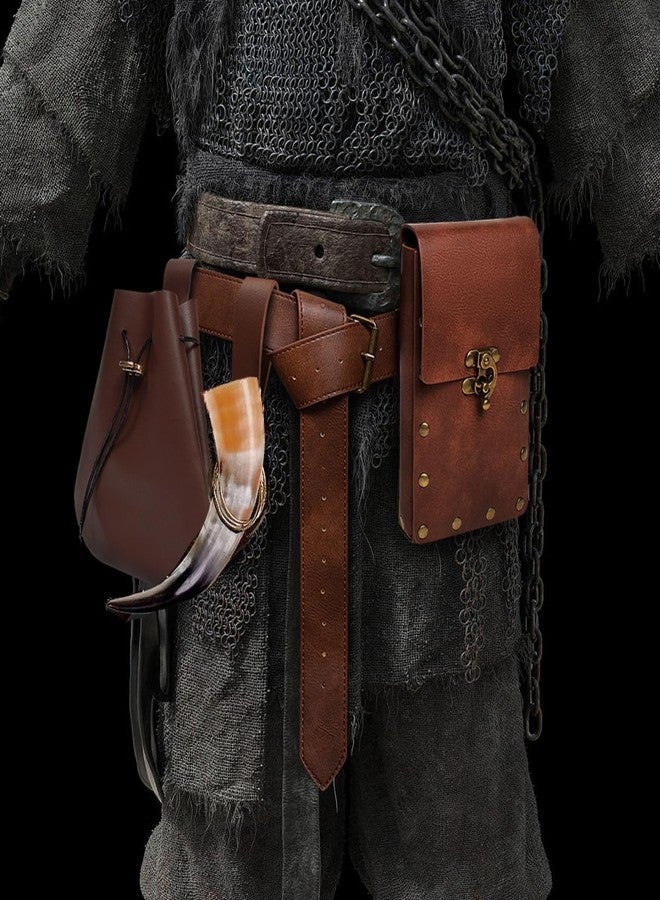 SUMGOGO Retro Fanny Pack for Women Fanny Pack Cell Phone Fanny Pack Medieval Renaissance Steampunk Costume Accessory, Tri-brown, Standard, Medieval Renaissance Steampunk - Image 2