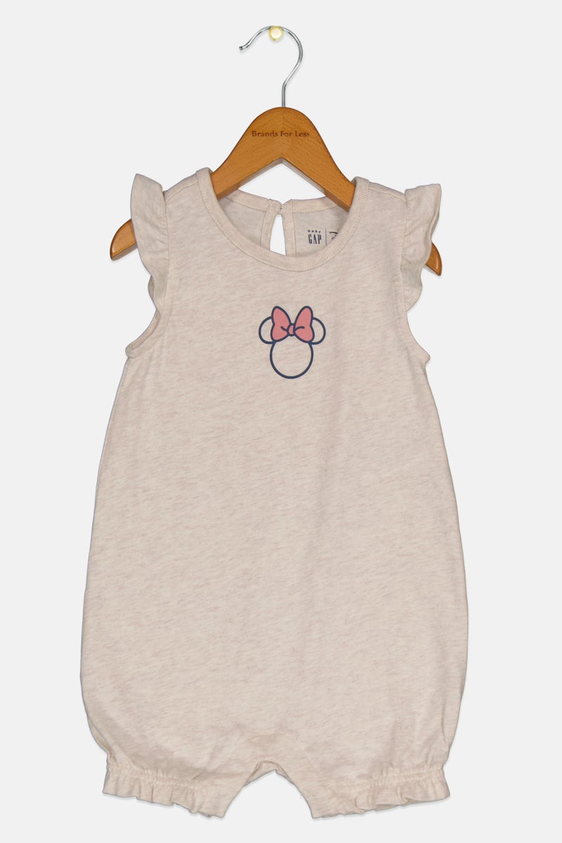 GAP Toddlers Girl Graphic Print Rompers, Beige - Image 1