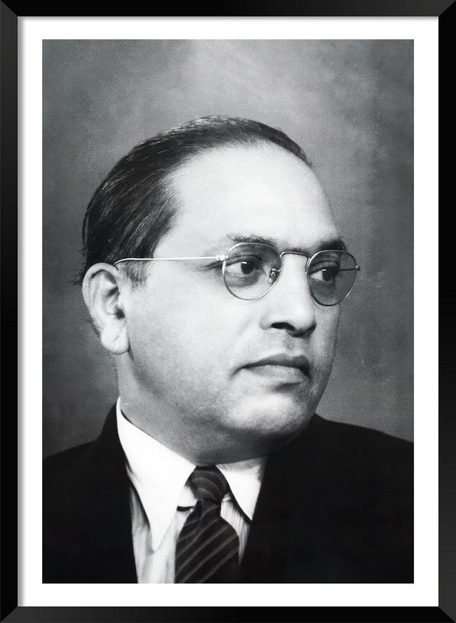 DBrush Dr. B.R. Ambedkar Artwork Framed Original Baba Saheb Ambedkar Black and white photo frames Painting Big size For Office Home Decorative Gift item 14x20 Inch Wall Hanging (Laminated Coated) - Image 1