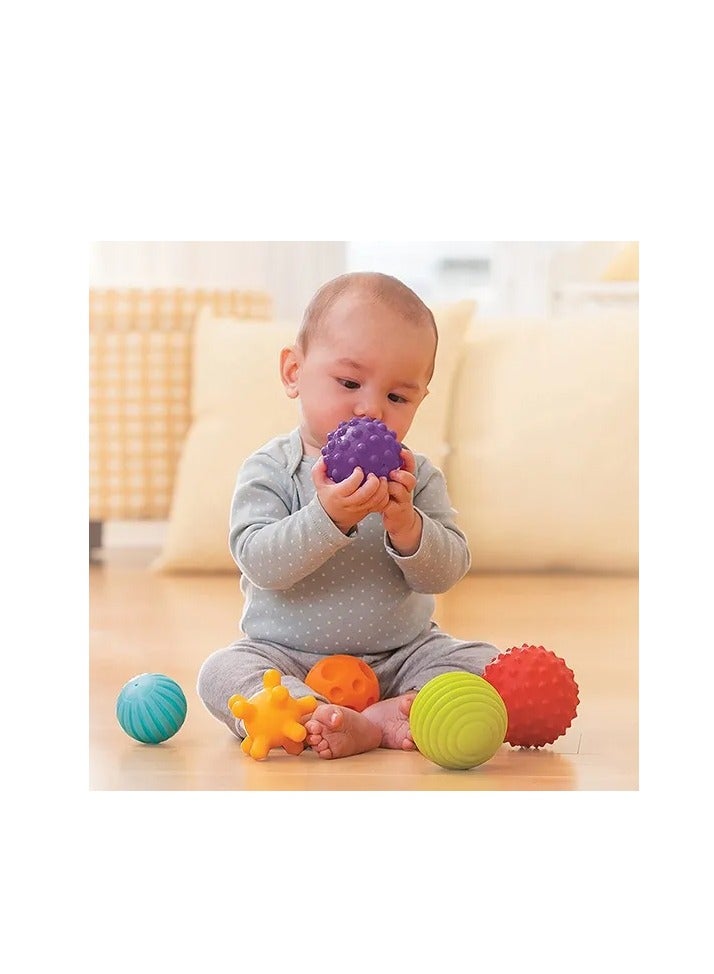 Baby Learning Toy Balls – 8-Pack Soft Baby Textured Balls – Early Learning & Education Toys for Toddlers – Bumpy Spiky Stress Balls for Activity & Massage – Soothing Pastel Colors