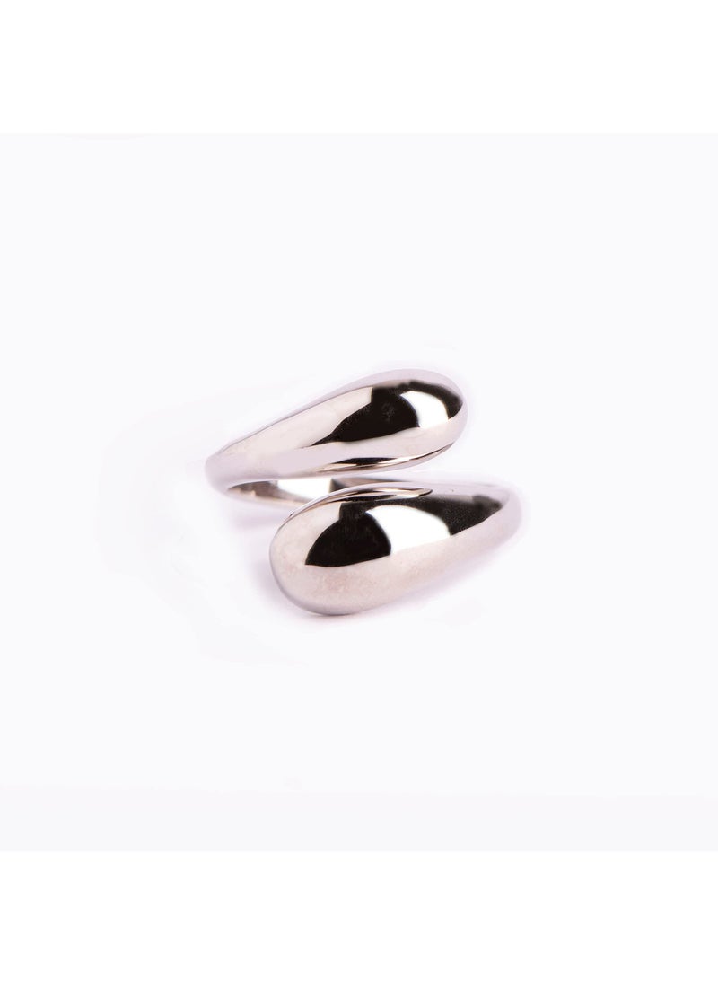 ترنكتس بوتيك - TRINKETS BOUTIQUE خاتم قطرة الماء (فضي) - Image 1