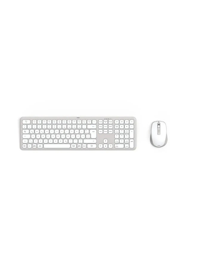 Hama WKM-550 Multi-Device Wireless Keyboard and Mouse Set, BT, White - Image 1