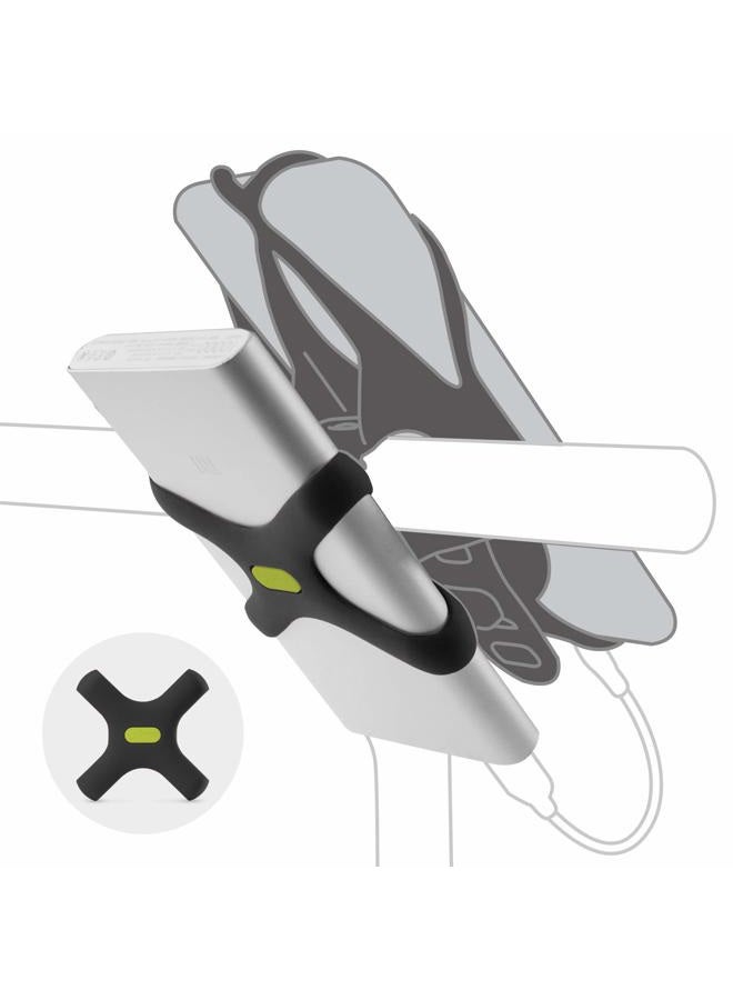 BONE 【BONE】Bike Phone Mount Bicycle Phone Holder for Stem Mounting 4.7"-7.2" Cell Phones, Ultra Light Phone Mount for Bike Motorcycle Road Bicycle Accessories, Power bank Holder, Power Strap-Black - Image 1