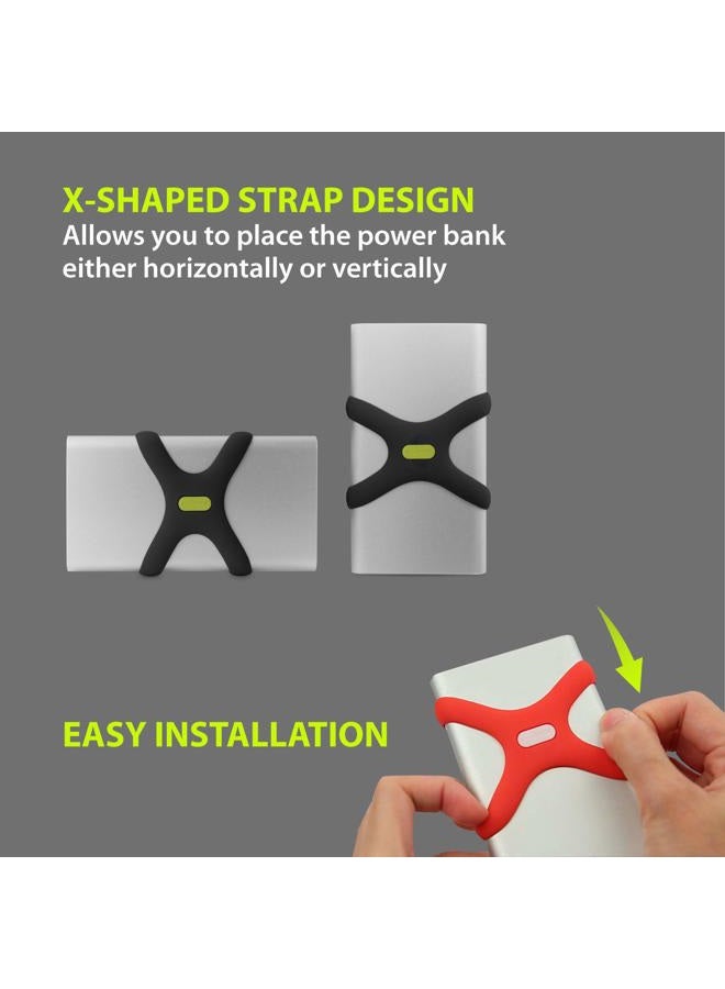 BONE 【BONE】Bike Phone Mount Bicycle Phone Holder for Stem Mounting 4.7"-7.2" Cell Phones, Ultra Light Phone Mount for Bike Motorcycle Road Bicycle Accessories, Power bank Holder, Power Strap-Black - Image 3