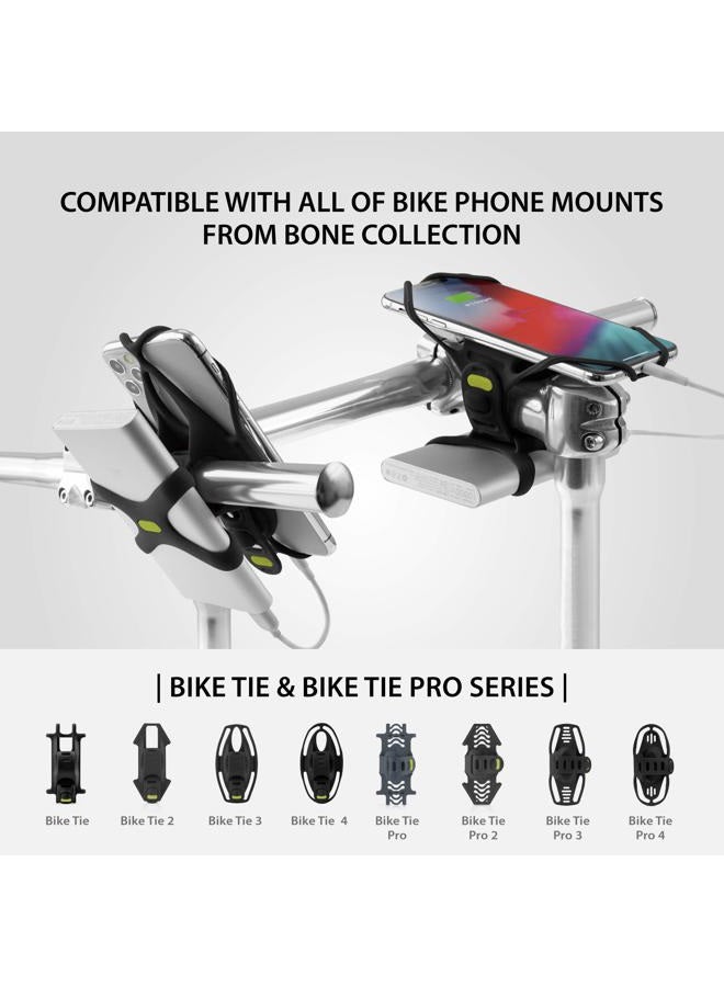 BONE 【BONE】Bike Phone Mount Bicycle Phone Holder for Stem Mounting 4.7"-7.2" Cell Phones, Ultra Light Phone Mount for Bike Motorcycle Road Bicycle Accessories, Power bank Holder, Power Strap-Black - Image 4