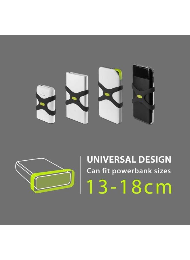 BONE 【BONE】Bike Phone Mount Bicycle Phone Holder for Stem Mounting 4.7"-7.2" Cell Phones, Ultra Light Phone Mount for Bike Motorcycle Road Bicycle Accessories, Power bank Holder, Power Strap-Black - Image 2