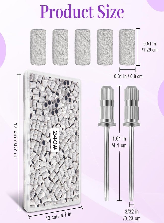 METEOROCK 240 Grit Sanding Bands for Nail Drill 200 Pcs, Extra Fine Sanding Bands for Nail for Natural Nails Polishing and Shaping, Nail Sanding Bands, Nail Sanding Bands Set for Manicures Pedicures (White) - Image 2