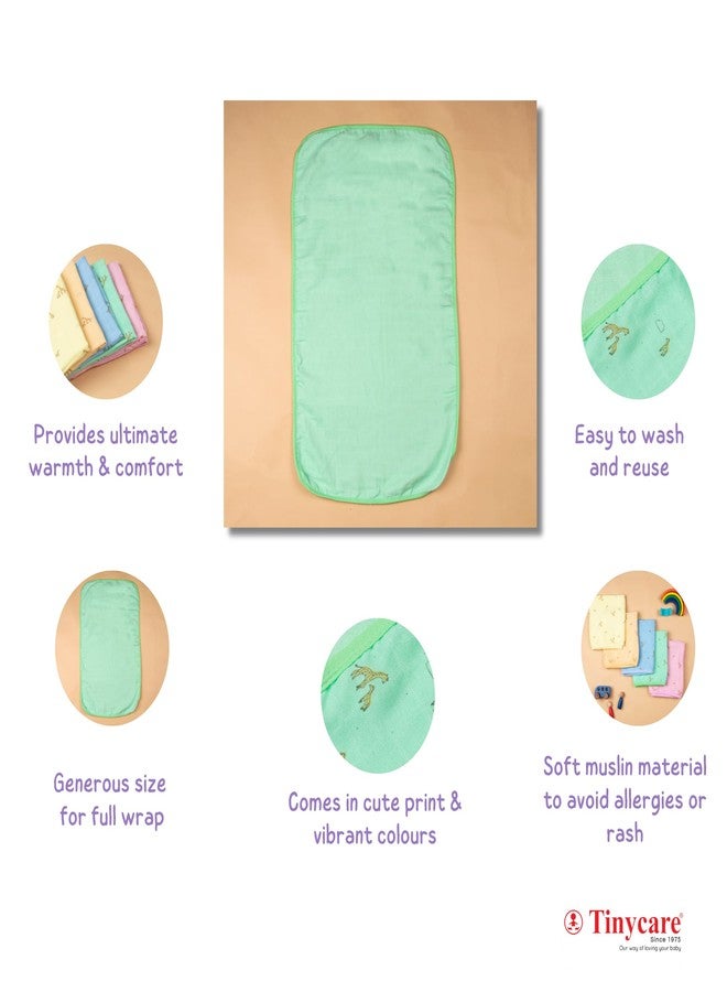 Tinycare Cotton Bath Towel for New Born Baby, Extra Soft Muslin Fabric Printed Towel for Kids/Toddler/Infants 33 x 19cm, Quick Absorbent, Reusable Regular Towel (Peach- Pack of 1) 0-12 Months - Image 5