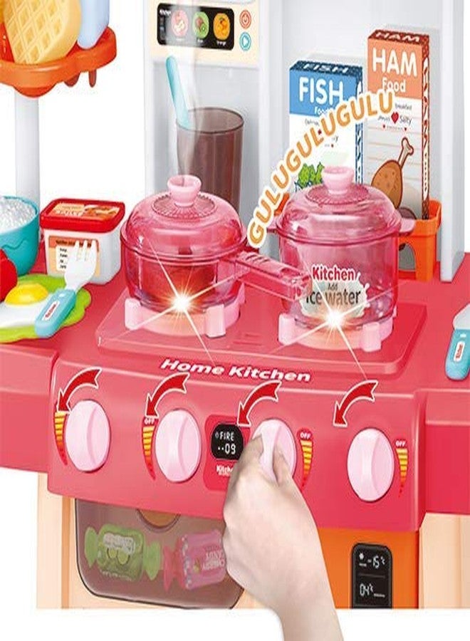 Pascol Big Size Portable Suitcase Shape Musical Kitchen Set Toy for Kids with Light and Accessories (008-58),Plastic,Multi Color(Pack of 1 Set) - Image 2