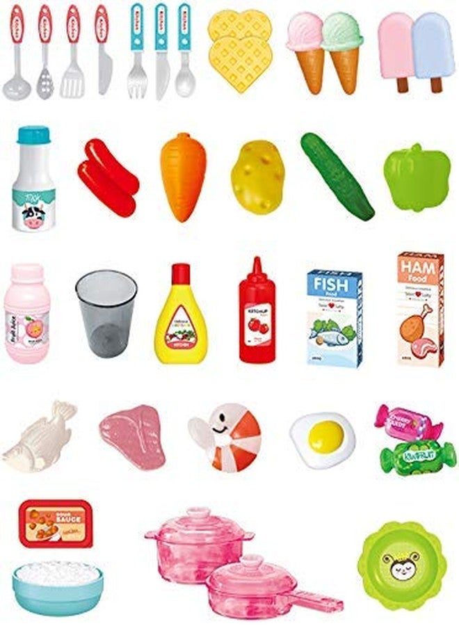 Pascol Big Size Portable Suitcase Shape Musical Kitchen Set Toy for Kids with Light and Accessories (008-58),Plastic,Multi Color(Pack of 1 Set) - Image 4