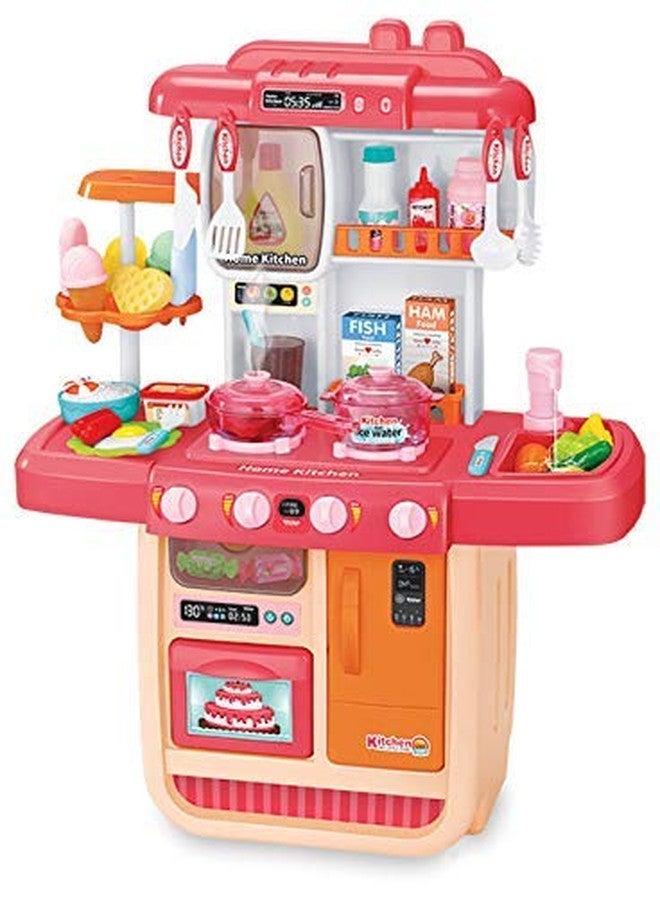 Pascol Big Size Portable Suitcase Shape Musical Kitchen Set Toy for Kids with Light and Accessories (008-58),Plastic,Multi Color(Pack of 1 Set) - Image 1