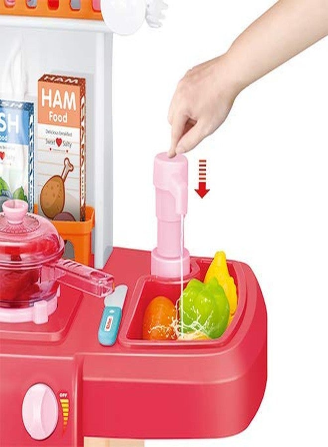 Pascol Big Size Portable Suitcase Shape Musical Kitchen Set Toy for Kids with Light and Accessories (008-58),Plastic,Multi Color(Pack of 1 Set) - Image 3