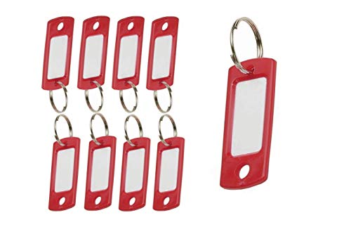 Lucky Line Flexible Colored Plastic Key Tag with 34 Split Ring in Red 50 Tags 16970 - Image 1