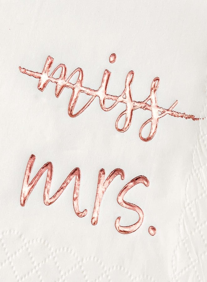Crisky Rose Gold Miss to Mrs Cocktail Napkins for Bridal Shower Engagement Bachelorette Party Dessert Beverage Table Party Supplies, Disposable Napkins, 3 Ply, 50 count - Image 4