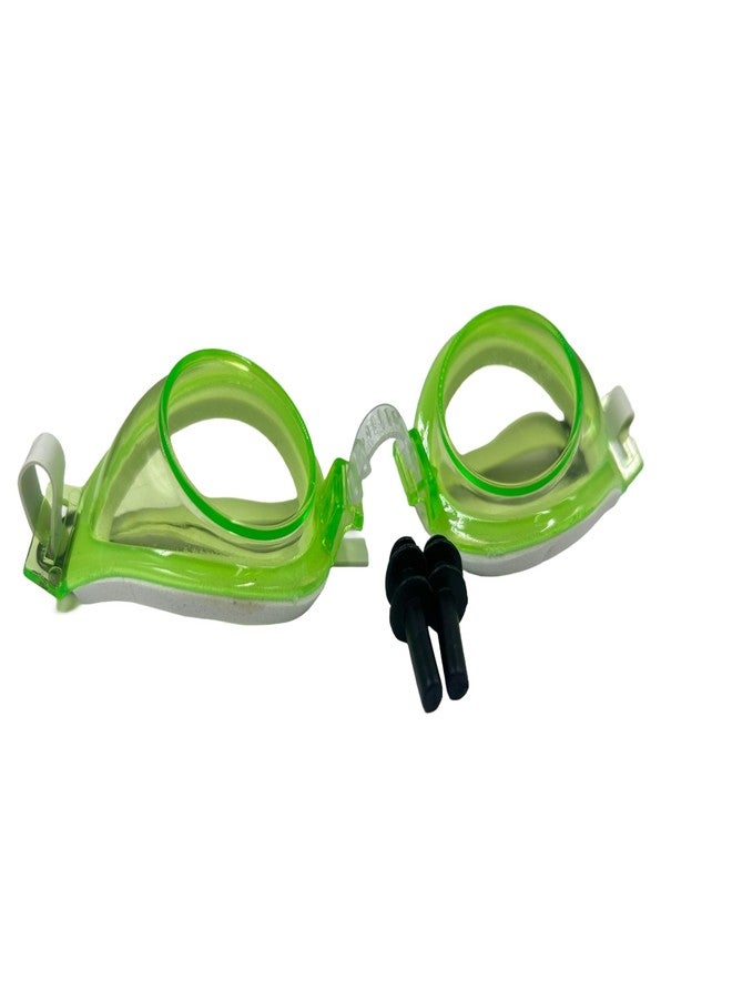 Self Lub Anti Fog and UV Protection Swimming Goggles with Ear Plugs For Adults & Kids (Green) - Image 1