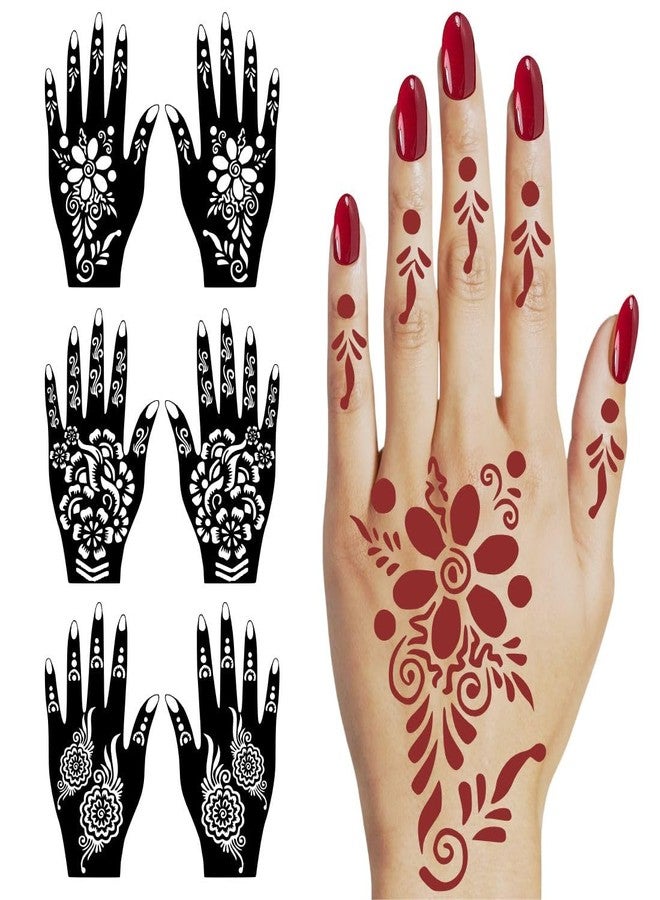 VANVATI Finger Style Mehndi Stencil Sticker For Quick Flower Look On Event Days - Image 2