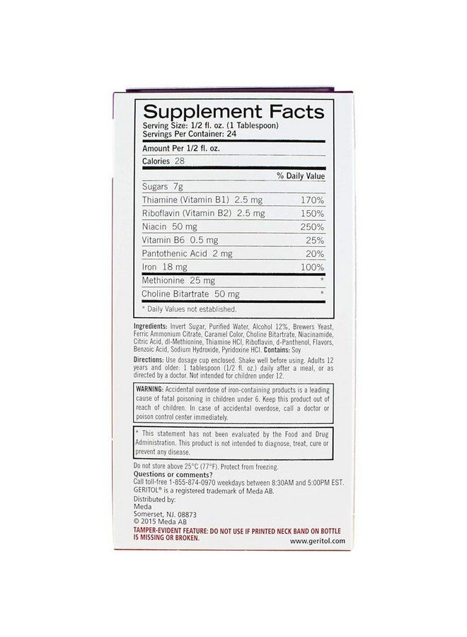 Geritol Liquid Energy Support B-Vitamins 12 oz (Pack of 6) - Image 3