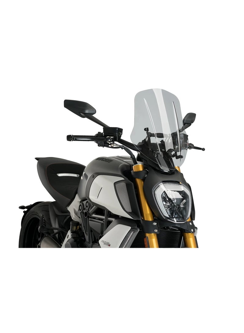 Puig New Generation Touring Windscreen for Ducati Diavel 1260 / S (2019–2022) – Smoke - Image 2