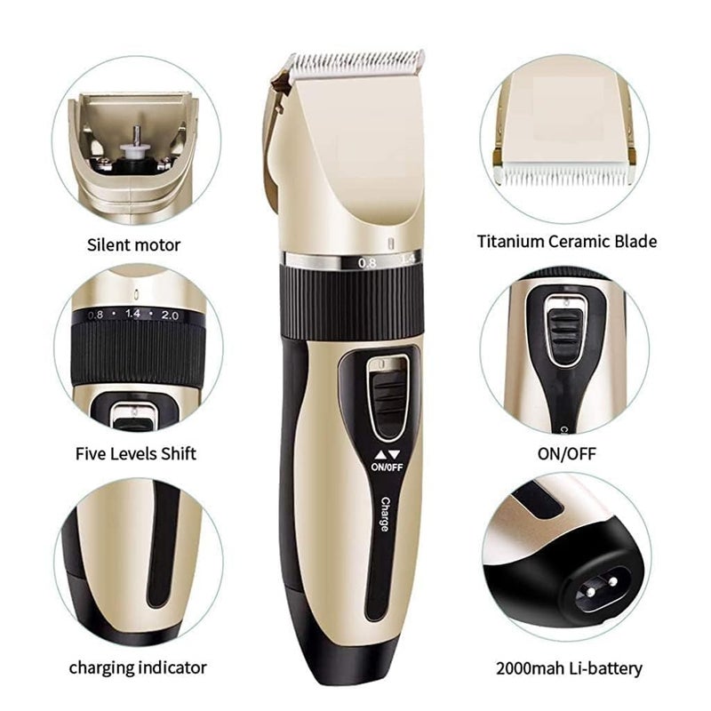 Deoxys Electric Pet Hair Clippers Rechargeable, Home Dog Grooming Clippers, Grooming Kit Clippers for for Dogs & Cats, Low Noise, Waterproof, Cordless - Image 2