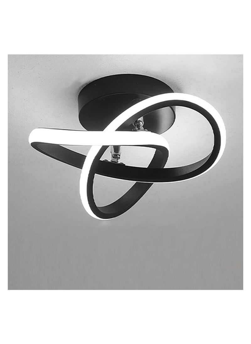 RATSAW Modern LED Ceiling Lights Ceiling Lamp 22W Spiral Design LED Ceiling Lamp for Aisle Bedroom Hotel Kitchen Stair Hallway Lights Ceiling Cold White 6500K Black White Light  - Image 1