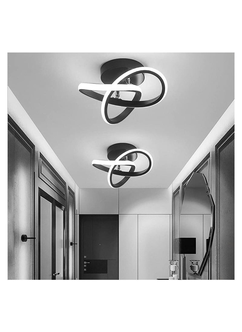RATSAW Modern LED Ceiling Lights Ceiling Lamp 22W Spiral Design LED Ceiling Lamp for Aisle Bedroom Hotel Kitchen Stair Hallway Lights Ceiling Cold White 6500K Black White Light  - Image 2