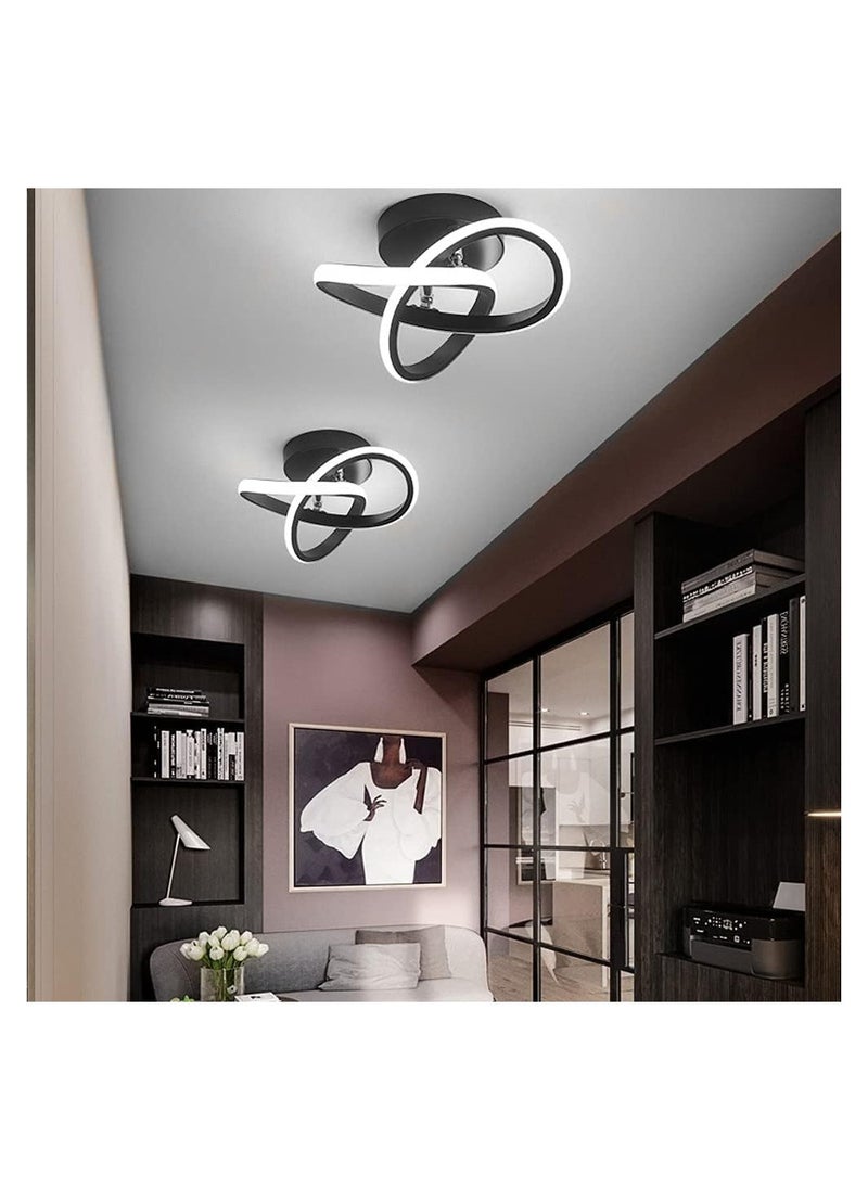RATSAW Modern LED Ceiling Lights Ceiling Lamp 22W Spiral Design LED Ceiling Lamp for Aisle Bedroom Hotel Kitchen Stair Hallway Lights Ceiling Cold White 6500K Black White Light  - Image 3