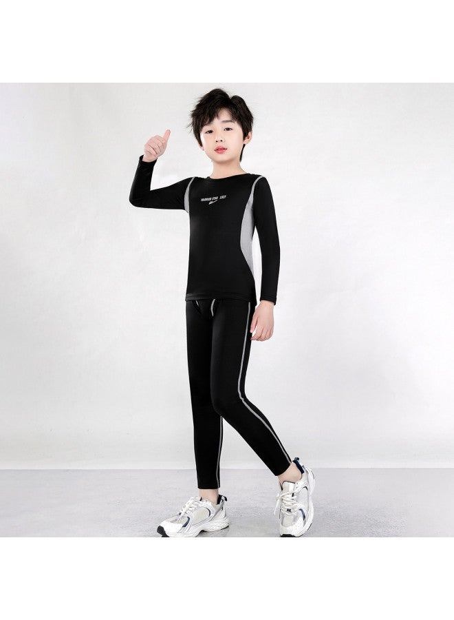 Warrior Piece Kids Training Set】spring Stretchy Children's Running Long Sleeve Outfit - Image 5