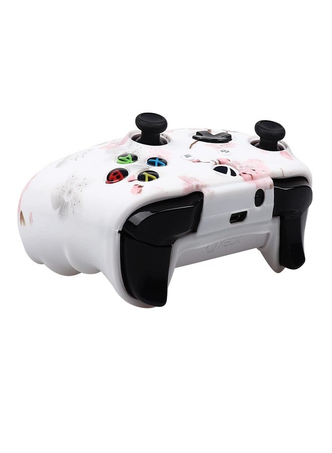 RALAN Pink Controller Skins for Xbox One, Silicone Controller Cover Skin Protector Compatible for Xbox Ones Controller (Pink Pro Thumb Grip x 2,Cat + Skull Cap &Cover Grip x 2) Blue Butterfly Pink - Image 4