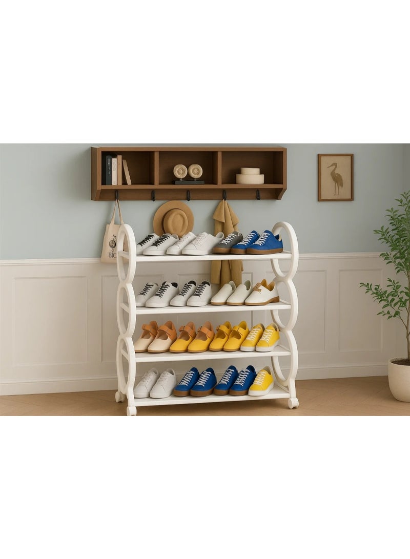 LINGWEI Round Design Multifunction Shoe Rack Organizer Shoe Storage Shelves for Living Room Entryway Home Office Furniture 61x73x20 cm - Image 4