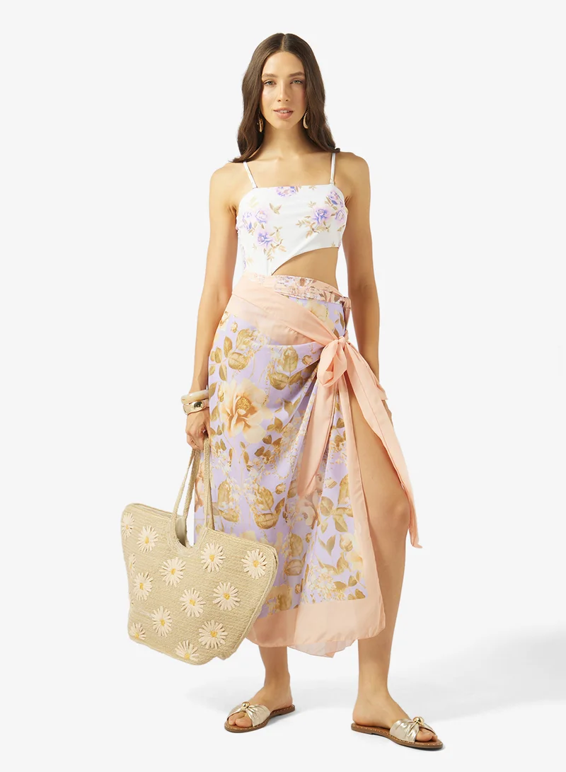 Soleira Floral Print Beach Sarong