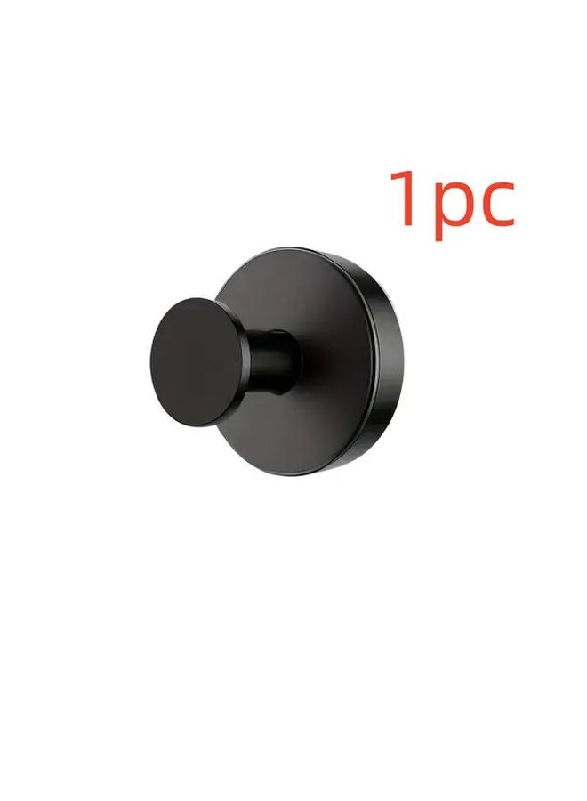 Heavy Duty Vacuum Suction Towel Hook Wall Mounted No Drill 15 lbs Capacity Black - Image 1