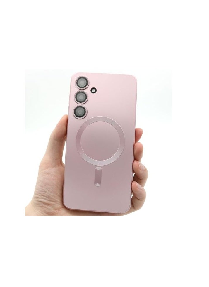 Case - Silicone Magnetic Case for Samsung Galaxy S25  Camera All-Round Protection,Shockproof Case Cover for Samsung Galaxy S25  (pink) - Image 1