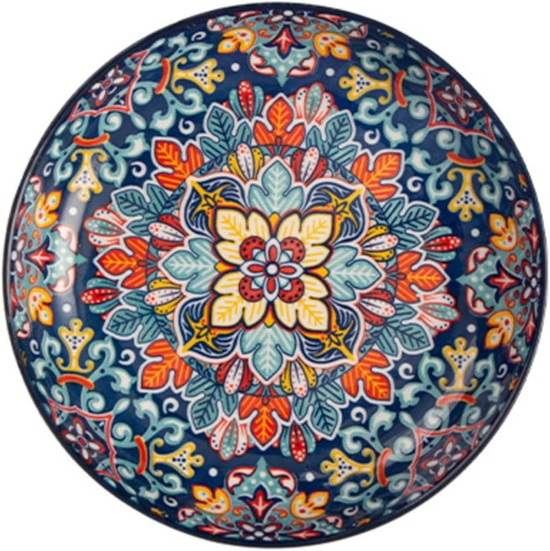 Colorful Ceramic Plates Set 8 Inch Porcelain Appetizer Salad Dessert Dinner Plates Microwave And Dishwasher Safe - Image 1