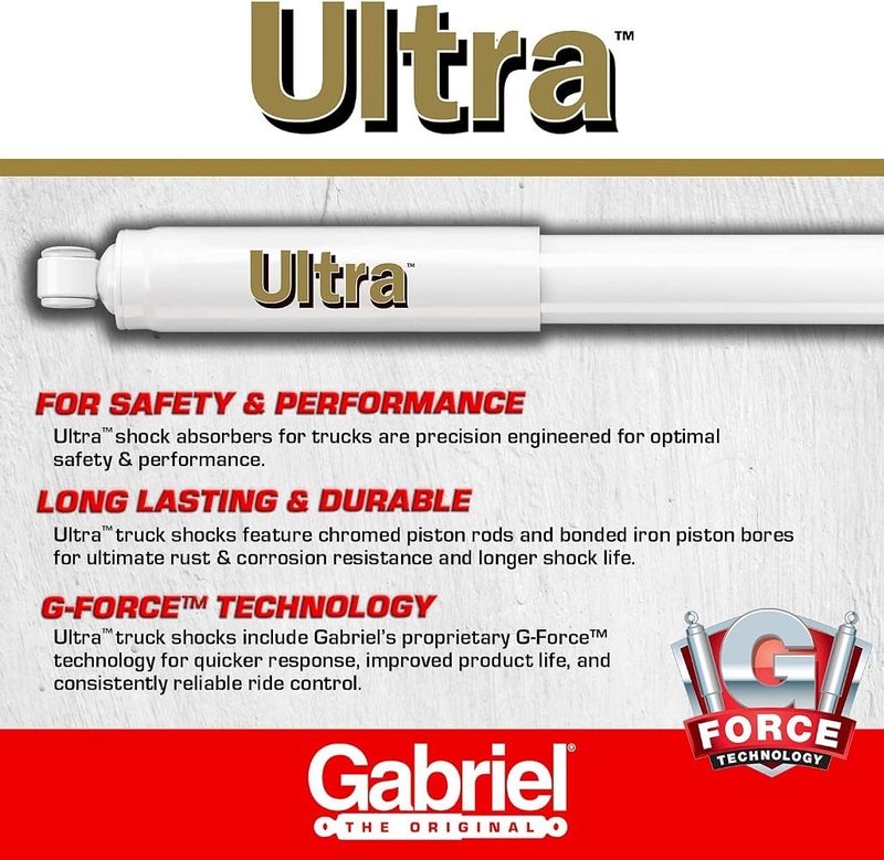 غابرييل 1 Gabriel G63875 Ultra ممتصات صدمات خلفية للشاحنات تناسب 04-08 شيفروليه تورنادو؛ 05-07 INFINITI QX56؛ 05-15 نيسان أرمادا، 04 نيسان باثفايندر أرمادا (1 قطعة) - Image 3