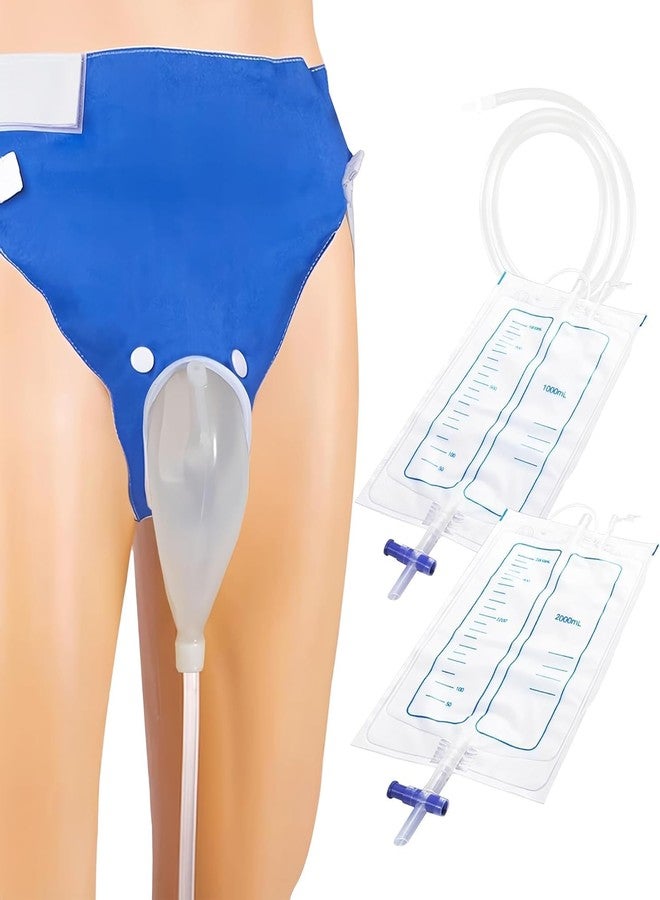 RUNMAY Urinal for Elderly Men, Urine Collect Bag for Men, Reusable Silicone Urine Collector Portable Wearable Male Urinary Drainage Bag System for Adults (Elderly Men Free Size) - Image 1