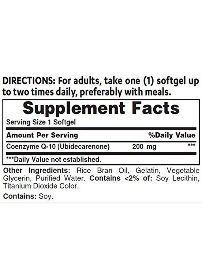 VITAMIN WORLD Co Q10 200 Mg. 120 Softgels Heart Health Cardio Support Rapidrelease Glutenfree  - Image 3