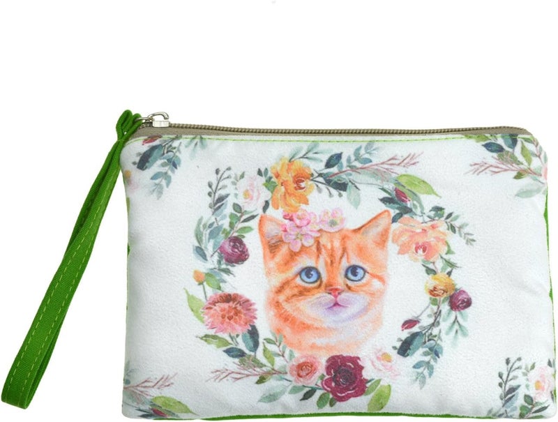 Rantanto Small Cute Cash Coin Purse, Canvas Change Purse, Kawaii Coin Pouch With Handle Christmas Gift For Women Teenager Girls (BG0008 Cat) - Image 1