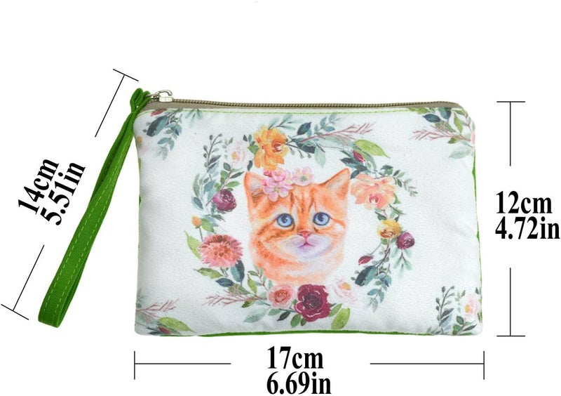 Rantanto Small Cute Cash Coin Purse, Canvas Change Purse, Kawaii Coin Pouch With Handle Christmas Gift For Women Teenager Girls (BG0008 Cat) - Image 2