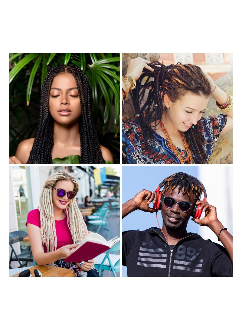 SYOSI 2pcs Dirty Braid Crochet Carbonized Bamboo Handle, Knitting Tools Sweater Needles, Double Ended Dreadlock Hook for Hair Dreadlock Tool, for Braid Craft Dread locks Crochet ( 0.5mm+ 0.75mm) - Image 2