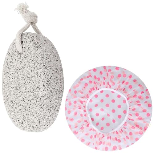 Calitate24 Pumice Stone Natural Lava Pumice Stone for Feet/Hand, Small Callus Remover/Foot Scrubber Stone for Men/Women (1 Pcs Pumic Stone Big Size Multicolor) With 1 Reusable Shower Cap - Image 1