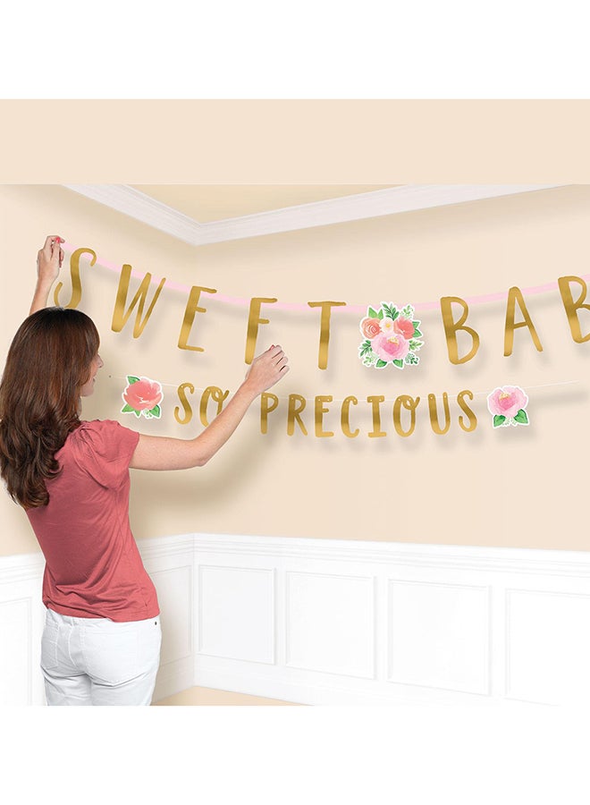 Amscan لافتات حروف زهريّة للبنات 2 قطع، زينة حفلات استقبال المواليد