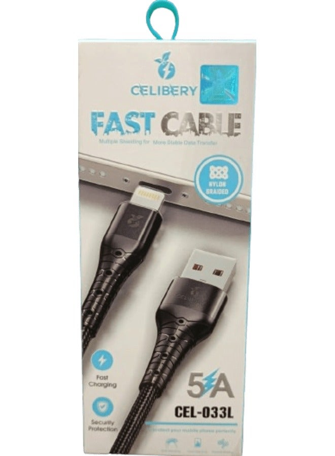 سيليبري كابل شحن Powerline II معتمد لهاتف Apple iPhone 11/11 Pro/11 Pro Max/Xs/XS Max/XR/X/8/8 Plus/7/7 Plus/6/6 Plus أسود - Image 2